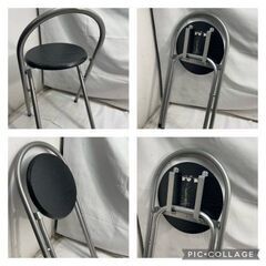 折り畳みチェアー　幅35.5㎝　奥行36㎝　座高47㎝　＃25585の画像