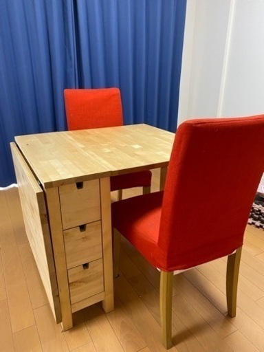 大人気⭐︎IKEA折りたたみテーブル&椅子2脚セット⭐︎NORDEN ノールデン⭐︎組立済