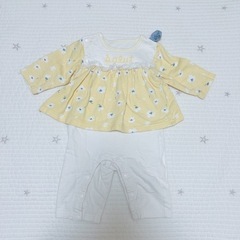 ベビーロンパース  3着セット　うさ耳♥︎︎花柄♥︎︎ケーブルニット　80cmの画像