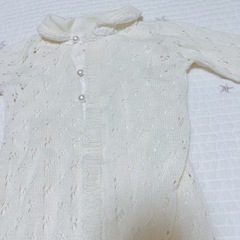 ベビーロンパース  3着セット　うさ耳♥︎︎花柄♥︎︎ケーブルニット　80cmの画像