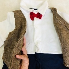 男の子スーツロンパース　90の画像