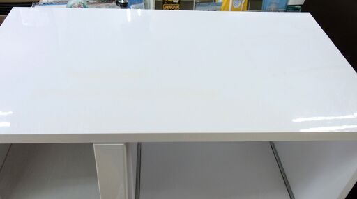 ミドルレンジボード 幅75㎝×奥行40㎝×高さ118㎝ 白エナメル ガラス扉 キッチンボード 食器棚 キッチンカウンター ホワイト 2