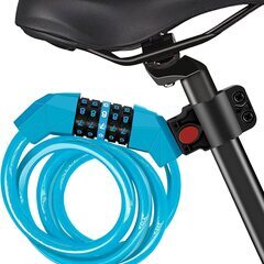  自転車 鍵 ダイヤルロック  長さ1200mm 5桁  パスワ...