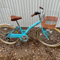 きれい　子供用自転車　2２インチ　６段切替　洗車・軽整備済　引き...