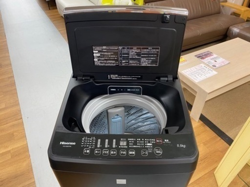 I395 ? Hisense 洗濯機 （5.5㎏）スタイリッシュなマットブラック ⭐ 動作確認済 ⭐ クリーニング済