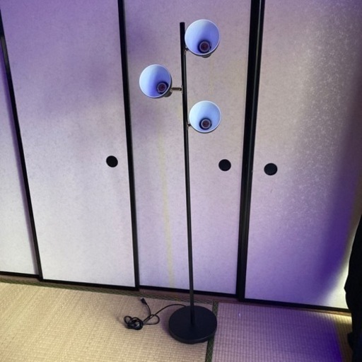 美品　共同照明 フロアスタンド ランプ フロアライト スタンドライト 3灯 LED電球対応 (GT-DJ-02B) 組立式 ブラック スポットライト 北欧 おしゃれ 間接照明 led スタンド照明 多角度 自由自在 照明器具 電気スタンド 個別点灯可 寝室 リビング 居間 インテリアライト ルームライト 【電球別売り】