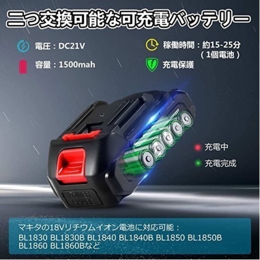 軽量✨超強力噴射 ‼️コードレス 高圧洗浄機 充電式 バッテリー2個付 洗車 掃除　