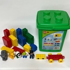 美品　LEGO レゴデュプロ　基本セット　みどりのバケツ　ブロック　動物　車　ぞうさん　パンダ　人形　フィグの画像