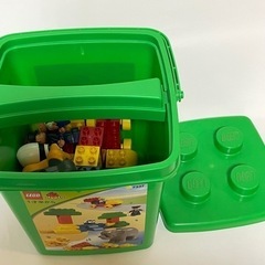 美品　LEGO レゴデュプロ　基本セット　みどりのバケツ　ブロック　動物　車　ぞうさん　パンダ　人形　フィグの画像