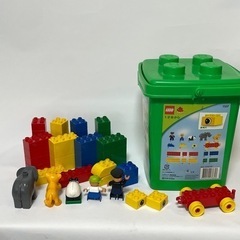 美品　LEGO レゴデュプロ　基本セット　みどりのバケツ　ブロック　動物　車　ぞうさん　パンダ　人形　フィグの画像