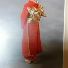 振り袖　桜柄　赤、朱色の画像