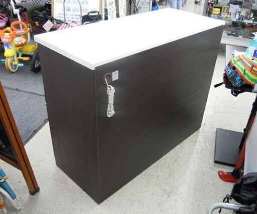 キッチンボードカウンター レンジボード 食器棚 レンジ台 幅120cm ダークブラウン ☆ 札幌市 北区 屯田 