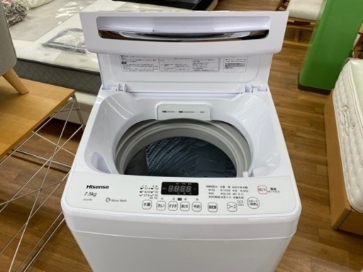 I606 ? 美品♪ Hisense 洗濯機 (7.5㎏) ⭐ 動作確認済 ⭐ クリーニング済