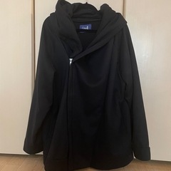 MENS黒無地フードジャケットの画像