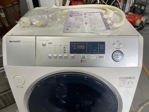 2020年製 SHARP ドラム式洗濯乾燥機 ES-H10D-WL 左開き 斜型 洗濯10kg 乾燥6.0kg マイクロ高圧洗浄