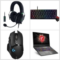 総額28万!値下げ!msiゲーミングノートPCキーボードマウスベッドセットの画像