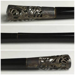 🔷🔶🔷ut10/50　和装　アンティーク　銀製 花文透かし彫り　笄/櫛 セット 本鼈 べっ甲 彫金　本鼈甲 漆 和装小物　※笄は木製　現状品🔷🔶🔷の画像