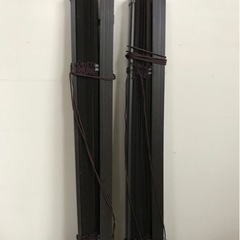 無料　木目ブラインド　2本セット　ブラウン　ニトリ　幅60x丈98cmの画像
