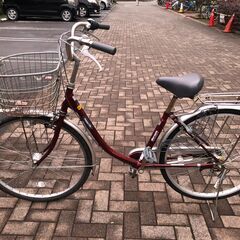 自転車 ワインレッド 26インチ