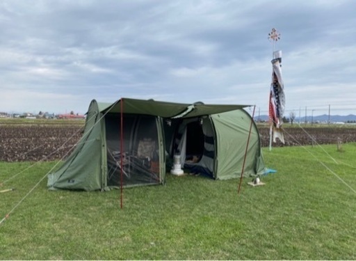 フィールドア　トンネルテント620 アルミポール変更　ファスナー難あり