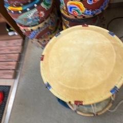 朝鮮太鼓 チャング 伝統楽器 中古品φ42×H57cm程/打楽器/民族楽器 韓国太鼓の画像