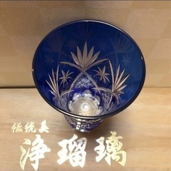 浄瑠璃　切り子グラス　5客　新品の画像