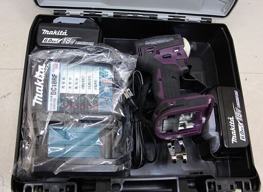 マキタ インパクトドライバTD172(18V)オーセンティックパープル トルク180Nm 6.0Ahバッテリ2本・充電器付 TD172