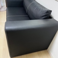 ソファベッド　2人がけソファ　ブラック　美品の画像