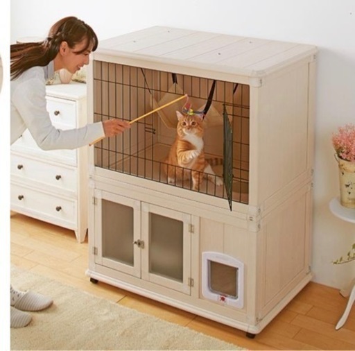 猫 ゲージ ルーム 木製