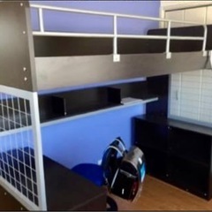 ニトリ　システム　ベッド　ダークブラウン　椅子セット