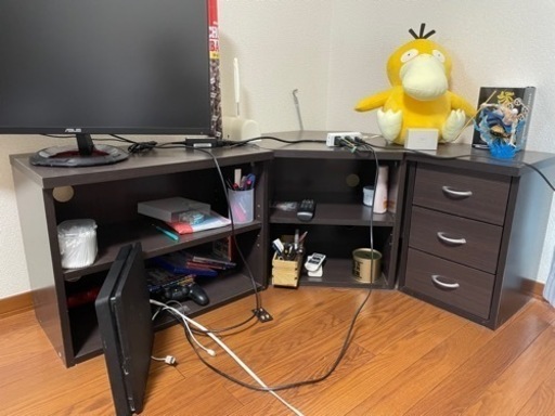 【最終です値下げしました‼️】L型テレビボード　可変可能