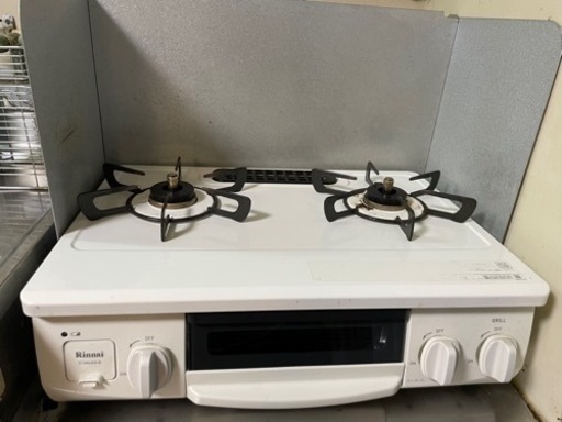 【予定者決まりました】【美品】Rinnai リンナイ　ガスコンロ　ホワイト　et34njh4-w