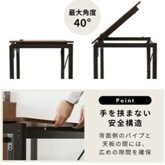 あげます！ デスク アニメ 製図 机 角度調整 フラップ式 イーゼル デッサン トレース 収納棚付き ブラウンの画像