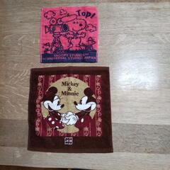 投稿番号744 スヌーピー・ミッキー&ミニー   ハンドタオル2枚 