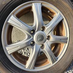 ＢＳ ＭＩＬＬＯＵＳ１５インチ　６Ｊオフセット４３ ５Ｈ　ＰＣＤ114.3 シルバー バリ溝あり 205 65 r15 toyoタイヤ トランパスの画像