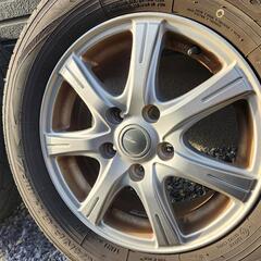 ＢＳ ＭＩＬＬＯＵＳ１５インチ　６Ｊオフセット４３ ５Ｈ　ＰＣＤ114.3 シルバー バリ溝あり 205 65 r15 toyoタイヤ トランパスの画像