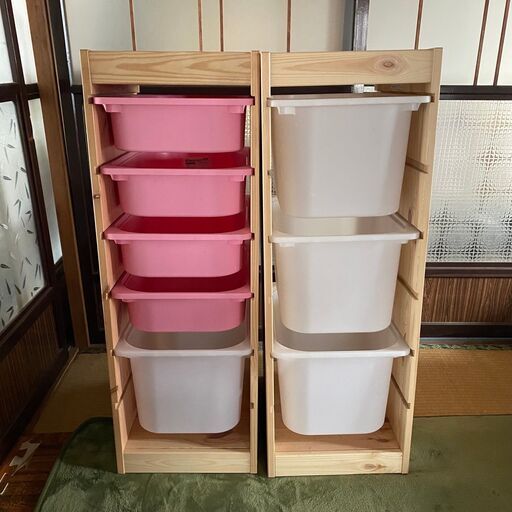 商談中　IKEA こども収納棚　ケースつき