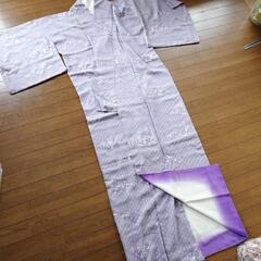 紫色の正絹小紋　