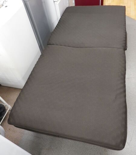 折りたたみベッド リクライニング機能付き 布メッシュ ダークブラウン