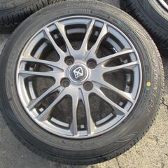 【取付対応】155/65R14 新品タイヤ&中古アルミセット ダンロップ 軽自動車の画像