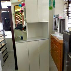 鏡付き　下駄箱　NO588