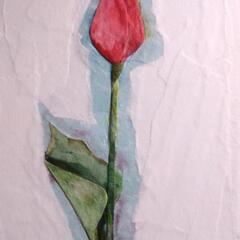 和紙画教室🌷和紙でチューリップを作る