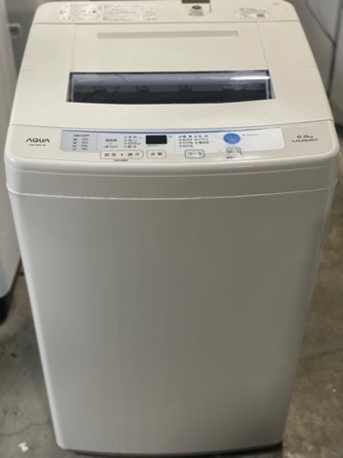 送料・設置込み　洗濯機　6kg AQUA 2016年