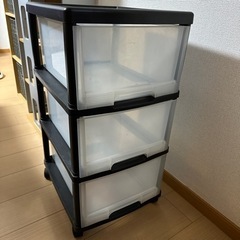 3段収納ケース　黒