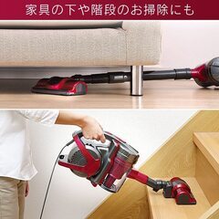 アイリスオーヤマ サイクロン 掃除機 レッド IC-S55KF-Rの画像