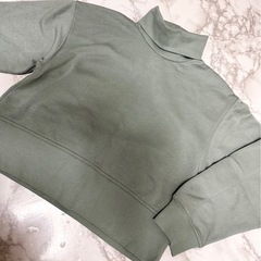 🤍試着のみ　ZARA ショート丈　くすみグリーン