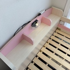 引渡し決定　シングルベッド 子供用ベッド 宮付き フレームのみ　同じ物2台あります 双子 年子 姉妹の画像
