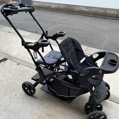 2人でゴーdx美品！ 【直接引渡し可能】 カトージ 二人乗りベビーカー 二人でゴーDX デニム 新生児から レイン