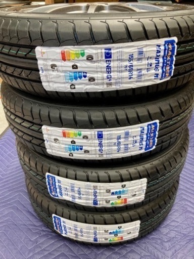 「商談中」㉖155/65R14 新品タイヤ4本と美品中古ホイールとナット付き
