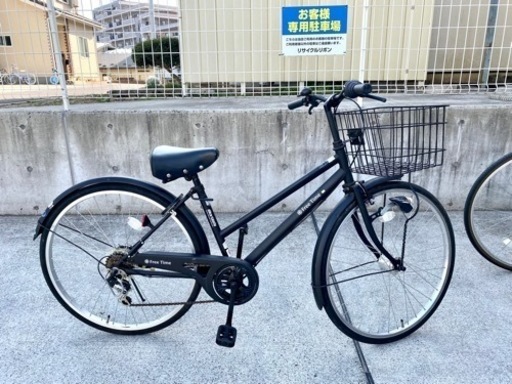 マルイシ 26インチ 6段変速 オートライト 学生 通勤通学 自転車 マットブラック 中古